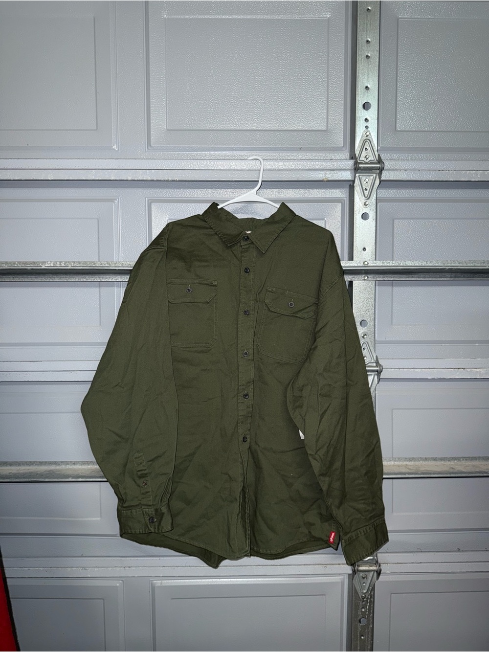Wrangler Olive Green Button-Front Shirt